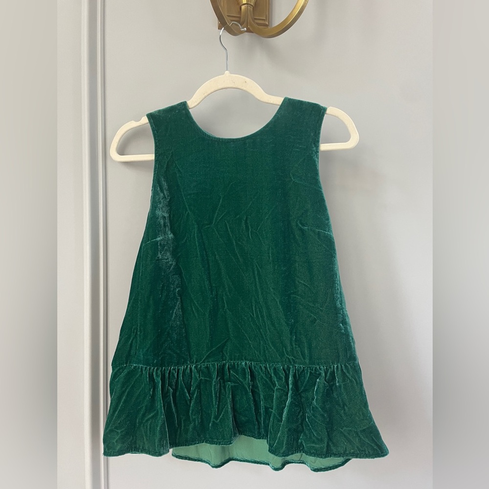 J. Crew Green Velvet Blouse